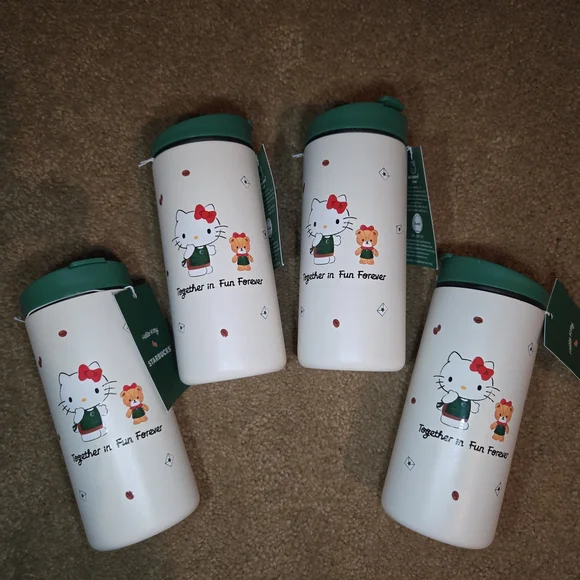 Starbucks Hello Kitty White and Green Tumbler - Picture 3 of 3